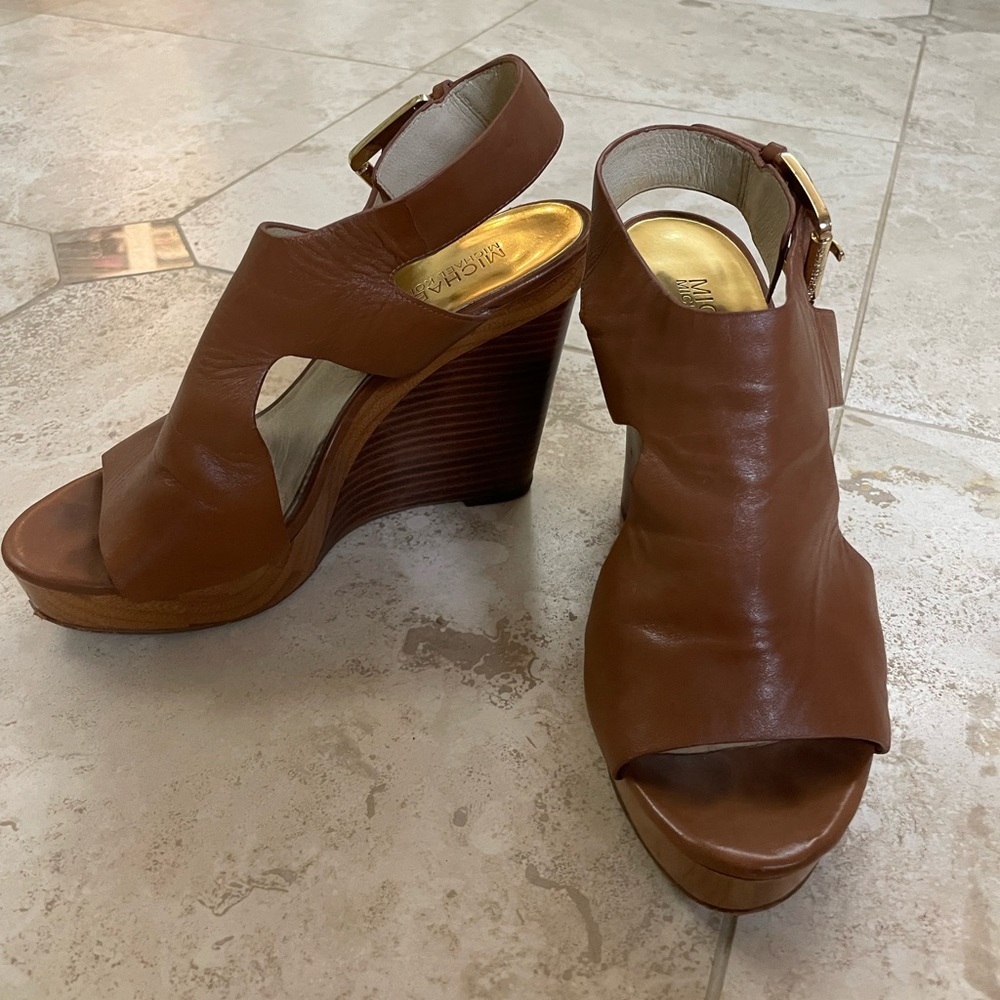 Michael Kors Brown Josephine Wedge Sandal Woman 7